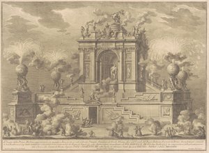 1767 Chinea için Prima Macchina: Farnese Herkül ile Bir Zafer Takı by Giuseppe Vasi, after Giuseppe Palazzi, after Paolo Posi