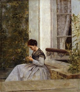 Bir Kadın Tığ İşi, by Giuseppe or Joseph de Nittis