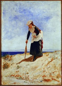Kumda Bir Kadın (tuval üzerine yağlı boya by Giuseppe or Joseph de Nittis