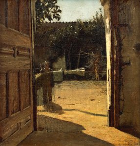 Güneşte avlu, kır evinin içi by Giuseppe or Joseph de Nittis