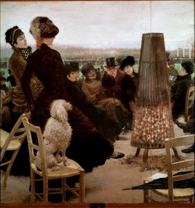 Bois de Boulogne'daki yarışlar Seyirciler at yarışlarını izliyor. Giuseppe De Nittis (1846-1884) 1881 Roma, Ulusal Modern Sanat Galerisi