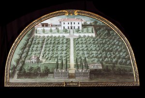 Floransa, İtalya (Tempera) yakınlarındaki Villa di Marignolle manzarası