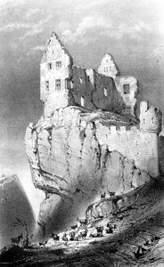Chateau de Crussol, Saint-Peray, Fransa, 19. yüzyıl. by Godard Q. des Augustins