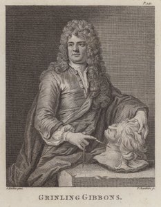 Grinling Gibbons, İngiliz ahşap oymacısı ve heykeltıraş (gravür)