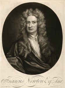 Isaacus Newton, Av., pub. 1712 (gravür) by Godfrey (after) Kneller