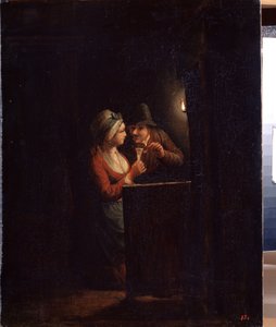 Mum ışığında bir erkek ve bir kadın. Godfried Cornelisz Schalcken