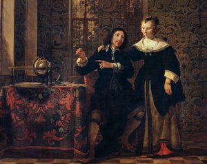 Astronom ve eşi, Gonzales Coques'un resmi (1614 ca-1684), panel üzerine yağlı boya, 405x505 cm