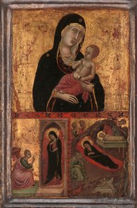 Müjde ve Doğuş ile Madonna ve Çocuk, yaklaşık. 1310-15. by Goodhart Master