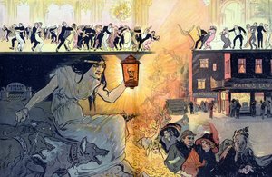 Ölümün Dansı, pub. 1912 (renkli litografi) by Gordon Ross