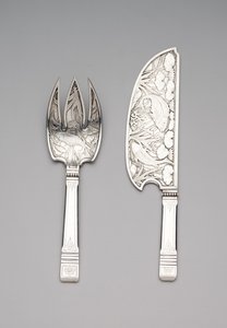 Balık dilimi ve çatalı, c.1870-80 (gümüş) by Gorham Manufacturing Company