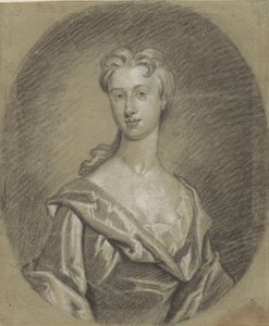 Kadın portresi, büstü, oval by Gottfried Kneller