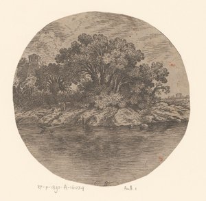 Bir tekne tarafından rakamlarla bir bankanın görünümü by Gottfried Wals