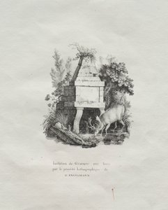 Litografik Denemeler Koleksiyonu: Gravür Taklit Eden Bir Çeşme, c. 1816.