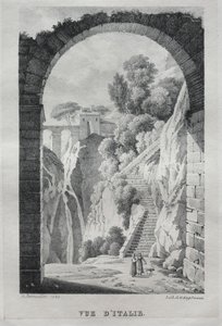 Vue dItalie, 1820. by Gottfried or Godefroy Engelmann