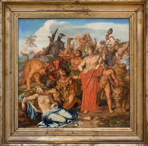 Bacchus ve Ariane. Gottlieb Schick (1776-1812), Tuval Üzerine Yağlıboya Tablo by Gottlieb Schick