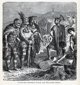 Julian ve Frank şefleri arasındaki röportaj, 1882 by Gottlob Heinrich Leutemann