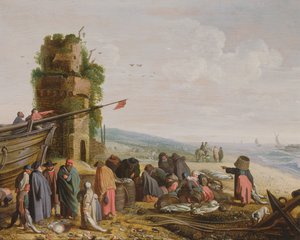 Yakaladıkları ile Sahilde Balıkçılar (59984) by Govaert Jansz