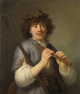 Asası ve Flütü Olan Bir Çoban Olarak Rembrandt Asa ve Flüt ile Çoban olarak Rembrandt