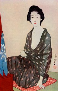 Yazlık giysiler giyen bir Japon kadın, 1920 1930.