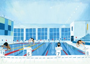 Lewisham Pool, 2015 (kağıt üzerine yağlı boya)