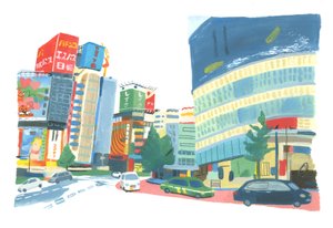 Shinjuku 2, 2015 (kağıt üzerine yağlı boya)