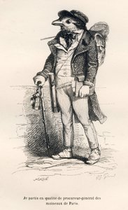 Paris serçelerinin başsavcısı. JJ Granville tarafından gösterilen vinyetler. George Sand