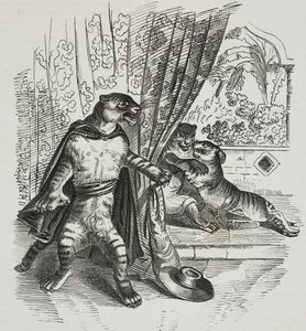 Kaplan hançerle ilerliyor, karikatür Jean-Jacques Grandville (1803-1847), litografisi Poliorama Pittoresco