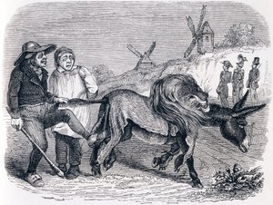 Aslan postlu eşek - La Fontaine Masalları by Grandville