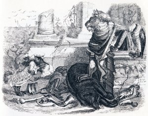 aslanın mahkemesi - La Fontaine'in Masalları by Grandville