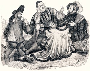 Tüccar, beyefendi, asilzade ve kralın oğlu - La Fontaine'in Masalları by Grandville