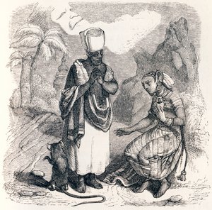Fare bir kız olarak metamorfozlanır - La Fontaine'in Masalları by Grandville