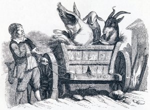 Domuz, keçi ve koyun - La Fontaine'in Masalları by Grandville