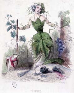Kadın, asma alegorisi - çizim Grandville by Grandville