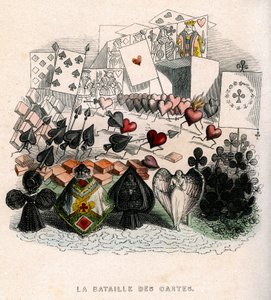örnekleme: "Un Autre Monde", baskı Fournier için oynanacak bir kart savaşı by Grandville