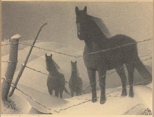 "Şubat" Çalışması, 1940 by Grant Wood