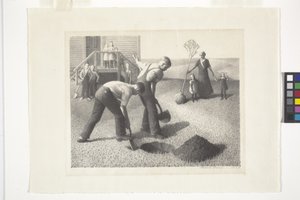 Ağaç Dikme Grubu (litografi) by Grant Wood