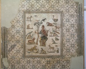 Hayvanlarla çevrili Orpheus, çok renkli mozaik by Greco Roman Greco Roman