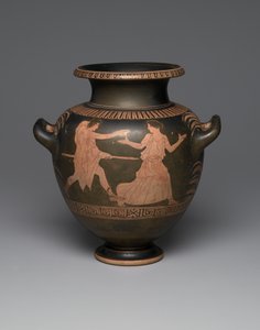 Tavan arası kırmızı figürlü stamnolar, MÖ 440-430 (seramik) (ayrıca bkz. 342003) by Greek