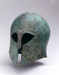 Korint tipi bronz arkaik miğfer, MÖ 600-575 dolayları (bronz) by Greek