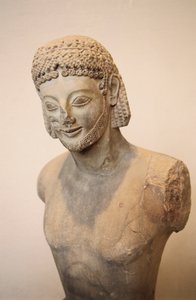 Rampa binicisi, mermerden atlı heykeli, yaklaşık MÖ 550, Yunan uygarlığı, MÖ 6. yy Detay by Greek