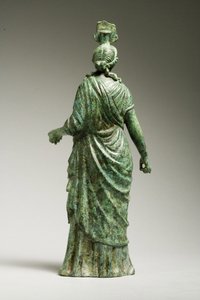 Rear view of a statue of Isis Fortuna, Hellenistic, 1st century BC-1st century AD (bronze) (see 270388 for front view)