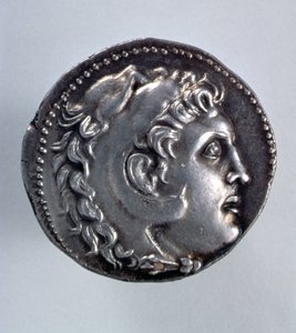 Bir aslan derisi başlık giyen Herakles