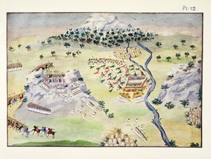 Karpenisi ve Kaliakouda'da Türkler ve Yunanlılar arasındaki savaşlar, General Makryjannis'in Yunan Bağımsızlık Savaşı'nın Resimli Tarihinden levha 12 by Greek School