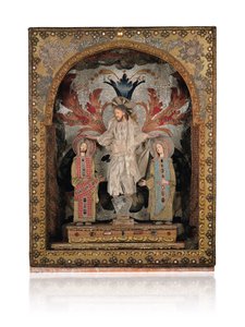 İsa, kaya kristalinden bir kaide üzerinde, İmparator II. Romanos (938-963) ve İmparatoriçe Eudoxia (945-949) ile çevrili by Greek School