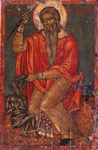 Şeytan ile Aziz Charalambos by Greek icon