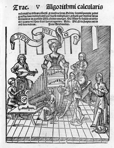 Liberal Sanatlar: Müzik - Gregor Reisch (1467-1525) tarafından "Margarita Philosophica" da. Balya