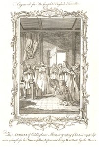 Coldingham St Aebbe Abbess genç yarı mitolojik Abbess 870 AD by Grignion