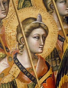 Melek hiyerarşileri, Guariento di Arpo tarafından (aktif 1338, 1367 veya 1370 öldü), panelde tempera. Detaylar.