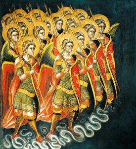 Silahlı melekler grubu, Guariento tarafından (aktif 1338-1367 veya 1370)