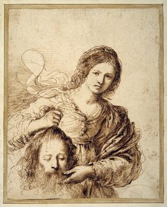 Judith, Holofernes kafalı (kağıt üzerine kalem ve kahverengi mürekkep)
